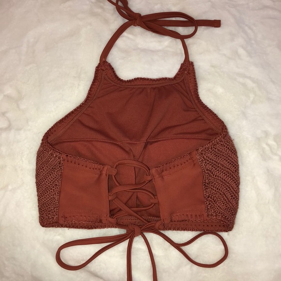Target Dark Orange Crochet Halter Bikini - Picture 2 of 3